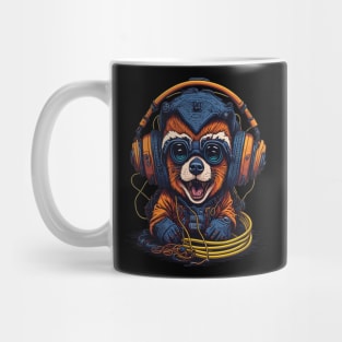 Funny Racoon Wearing Headphones, Dj Music Racoon Lover Mug